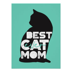 Blauer lustiger Muttertag-Bester-Katze-Mama-aller- Poster