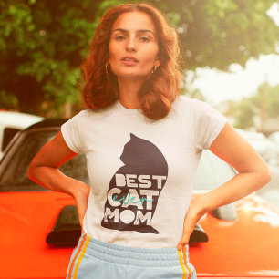 Blauer Lustiger Muttertags-Bester-Katze-Mama-aller T-Shirt