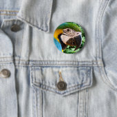 Blauer Macaw-Papageien-Knopf Button (Beispiel)