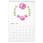 Blauer Mädchen-Grafik-Illustrations-Kalender Kalender (Feb 2027)