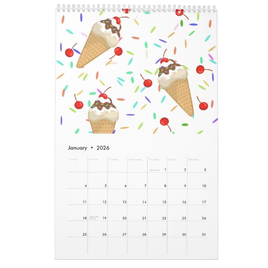 Blauer Mädchen-Grafik-Illustrations-Kalender Kalender (Jan 2026)