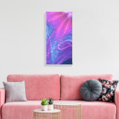 Blauer Magenta Asymmetrisches Fraktal Leinwanddruck (Insitu (Wohnzimmer))