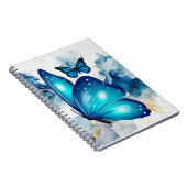 Blauer magischer Wasserfarbenschmetterling Notizblock (Rechte Seite)
