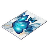 Blauer magischer Wasserfarbenschmetterling Notizblock (Linke Seite)