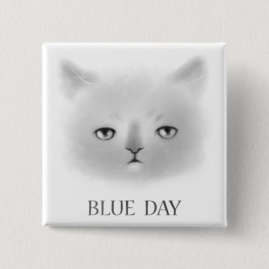 Blauer Magnet der Katze Tages Button (Vorderseite)