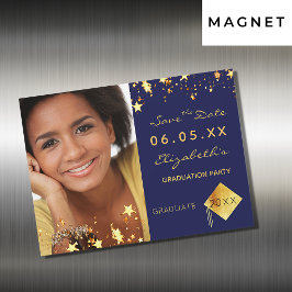 Blauer Magnet der Save the Date-Graduierungspartei