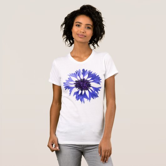 Blauer Maisblume T-Shirt (Vorne ganz)