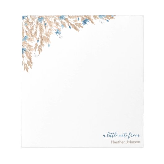 Blauer Maiskorn-Blume für Pulverfelder Notizblock (Vorderseite)