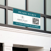 Blauer Makler-QR-Code Immobilienverkaufsbanner Banner (Äußeres Gebäude)