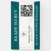 Blauer Makler-QR-Code Immobilienverkaufsbanner Banner (Vertikal)