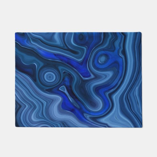 Blauer Malachitenstein Einziges Gemstone Geologie Fußmatte (Vorderseite)