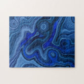 Blauer Malachitenstein Einziges Gemstone Geologie Puzzle (Horizontal)