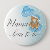 Blauer Mama-Bär als Baby-Dusche für schlaflose Bär Button (Vorderseite)