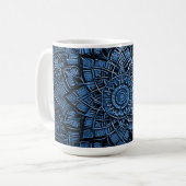 Blauer Mandala-Becher Kaffeetasse (Vorderseite Links)