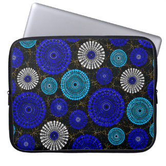 Blauer Mandala-Geometrie-Laptop-Schutzbezug – Boho Laptopschutzhülle