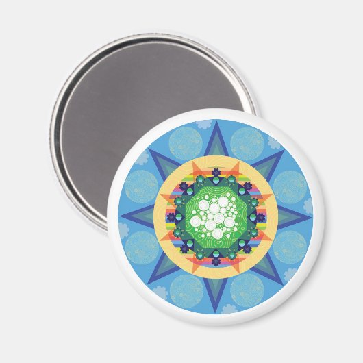 Blauer Mandala-Magnet Magnet (Vorderseite/Rückseite)