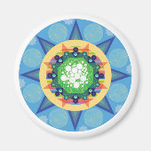 Blauer Mandala-Magnet Magnet (Vorne)