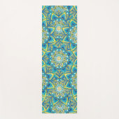 Blauer Mandala Muster Gelb Türkis Yogamatte (Vorderseite)
