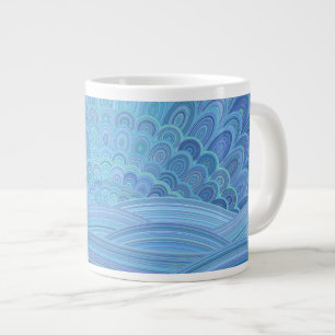 Blauer Mandala-Sonnenuntergang in dem Ozean Jumbo-Tasse