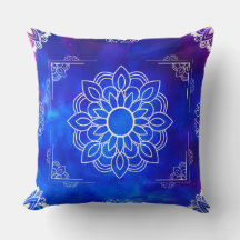 Blauer Mandala-Wurfkissen