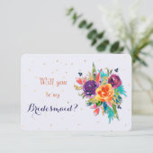 Blauer Mandarine wirst du meine Brautjungfrau sein Einladung (Stehend Vorderseite)
