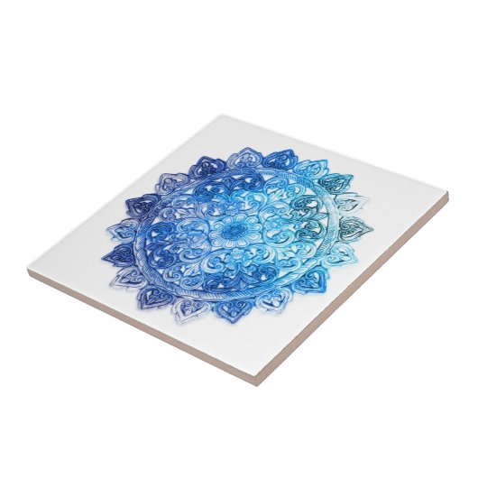 Blauer Mandela Fliese (Seite)