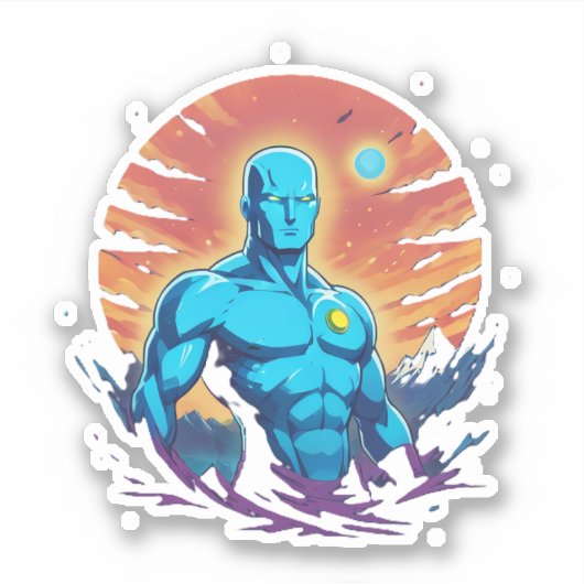 Blauer Mann des Nordens9 Aufkleber (Vorderseite)