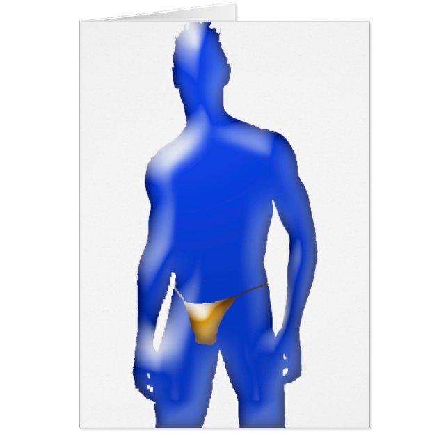 Blauer Mann in der orange Unterwäsche (Vorne)