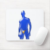 Blauer Mann in Orange Unterwäsche Mousepad (Mit Mouse)