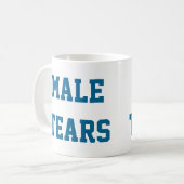 Blauer Mann zerreißt ironischen Misandry Türkis Kaffeetasse (Vorderseite Links)