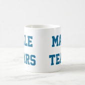 Blauer Mann zerreißt ironischen Misandry Türkis Kaffeetasse (Mittel)