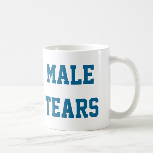 Blauer Mann zerreißt ironischen Misandry Türkis Kaffeetasse (Rechts)