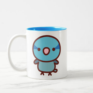 Blauer männlicher Pazifik-Sperlings-Papagei Zweifarbige Tasse