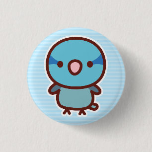 Blauer männlicher Pazifik-Sperlingspapagei Button