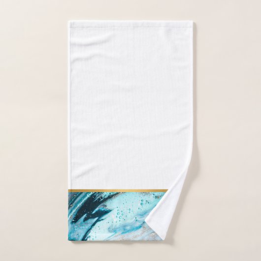 BLAUER MARBLE OCEAN SWIRL BADEZIMMER TOWEL SET (Handtuch)