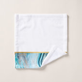 BLAUER MARBLE OCEAN SWIRL BADEZIMMER TOWEL SET (Waschlappen)