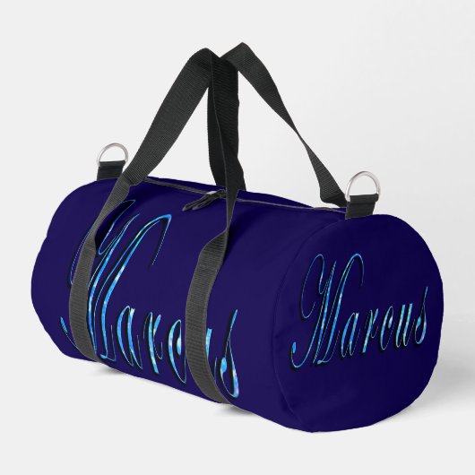 Blauer Marcus-Name, Duffle Bag (Linke Seite)