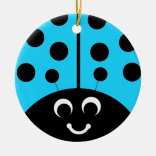 blauer Marienkäfer Keramikornament