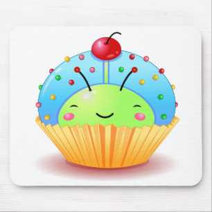 Blauer Marienkäfer-kleiner Kuchen Mousepad