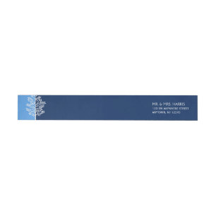 Blauer Marine-Baum des Leben-Bar Mitzvah