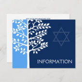 Blauer Marinebaum Bar Mitzvah Information Begleitkarte (Vorne/Hinten)