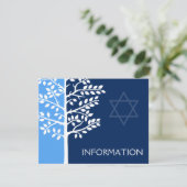 Blauer Marinebaum Bar Mitzvah Information Begleitkarte (Stehend Vorderseite)
