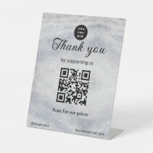 Blauer Marker Fügen Sie hier den Logo-Text Q R-Cod