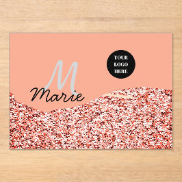 Blauer Marker Logo-Text hinzufügen Dank Rabatt Acryleinladungen