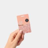 Blauer Marker Logo-Text hinzufügen Dank Rabatt Ausweis (Handheld)