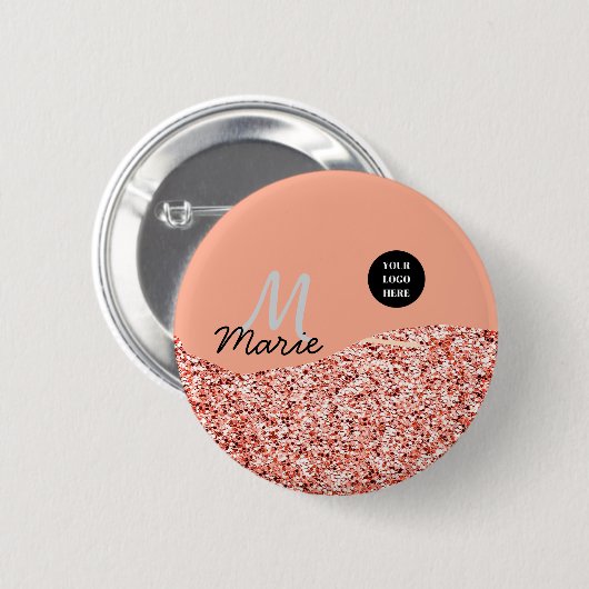 Blauer Marker Logo-Text hinzufügen Dank Rabatt Button (Vorne & Hinten)