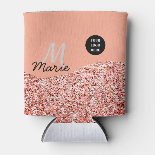 Blauer Marker Logo-Text hinzufügen Dank Rabatt Dosenkühler (Vorderseite)