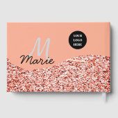 Blauer Marker Logo-Text hinzufügen Dank Rabatt Gästebuch (Rückseite)