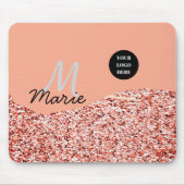 Blauer Marker Logo-Text hinzufügen Dank Rabatt Mousepad (Vorne)