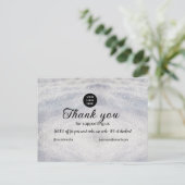 Blauer Marker Logo-Text hinzufügen Dank Rabatt Postkarte (Stehend Vorderseite)